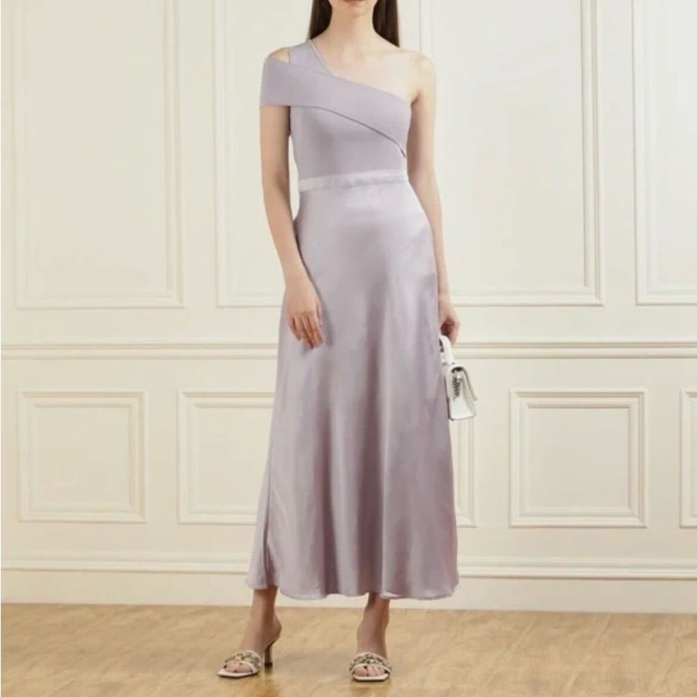 NWT Ted Baker Ivena Lavender Lilac One Shoulder Off Shoulder Dress Gown